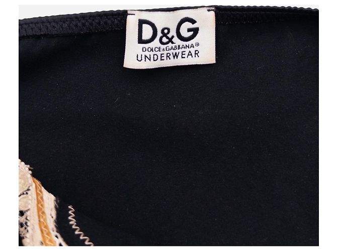 Top de alcinha em renda com laço Dolce & Gabbana dos anos 2000 Preto - vista 4