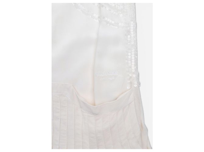 Abito midi con fiocco e paillettes Roberto Cavalli anni 2000 Bianco - vista 4