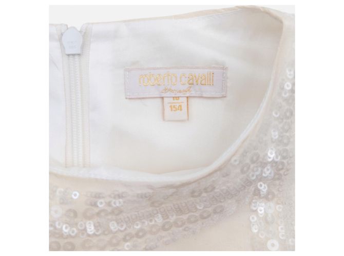 Abito midi con fiocco e paillettes Roberto Cavalli anni 2000 Bianco - vista 7