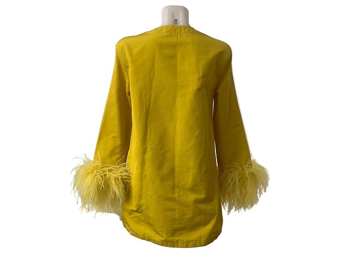 Valentino – Túnica de seda con ribete de plumas - vista 2
