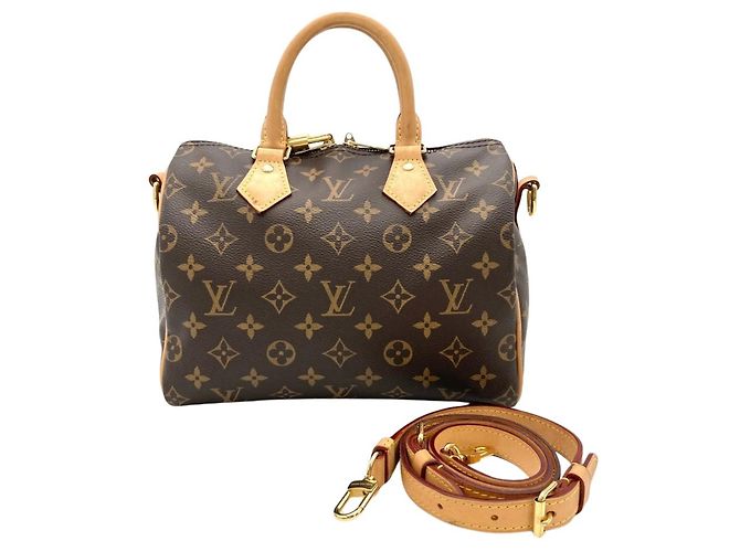 Borsa Louis Vuitton Speedy Bandoulière 25 Marrone Monogramma - vista 15