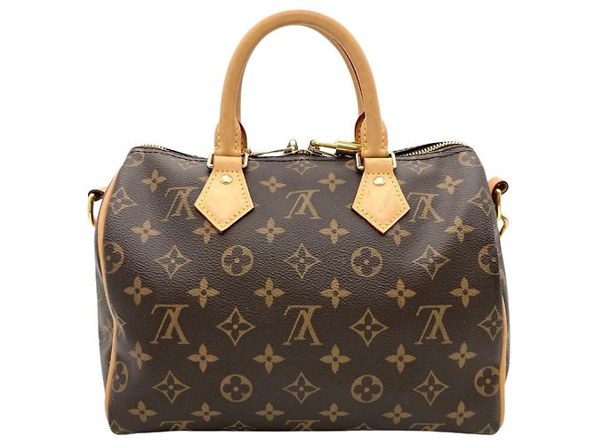 Borsa Louis Vuitton Speedy Bandoulière 25 Marrone Monogramma - vista 3