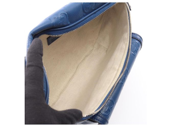 Marsupio Gucci GG goffrato Blu - vista 3