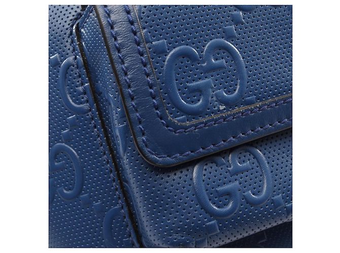 Marsupio Gucci GG goffrato Blu - vista 5
