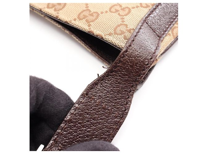 Borsa a Spalla Gucci GG Canvas Marrone Beige - vista 11