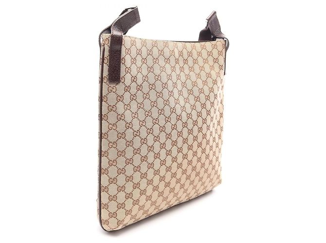 Borsa a Spalla Gucci GG Canvas Marrone Beige - vista 2