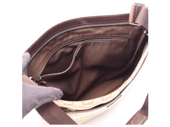 Borsa a Spalla Gucci GG Canvas Marrone Beige - vista 3