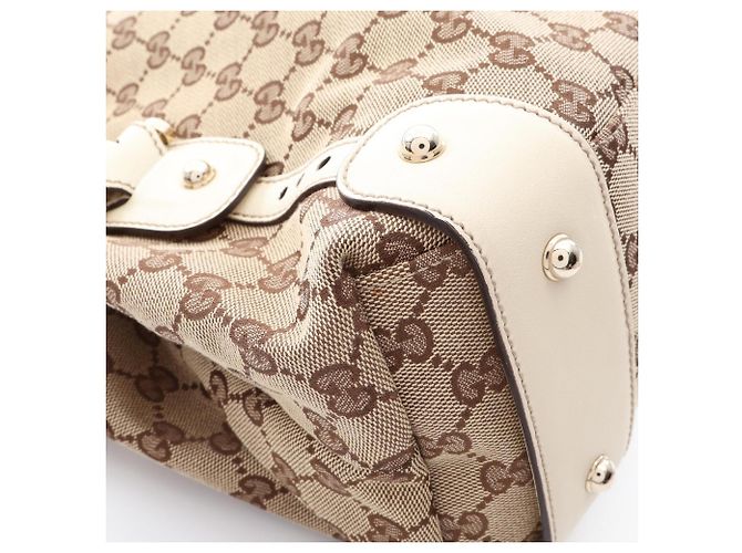 Borsa a Spalla Gucci GG Canvas Bianco Beige - vista 8