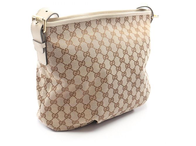 Borsa a Spalla Gucci GG Canvas Bianco Beige - vista 2