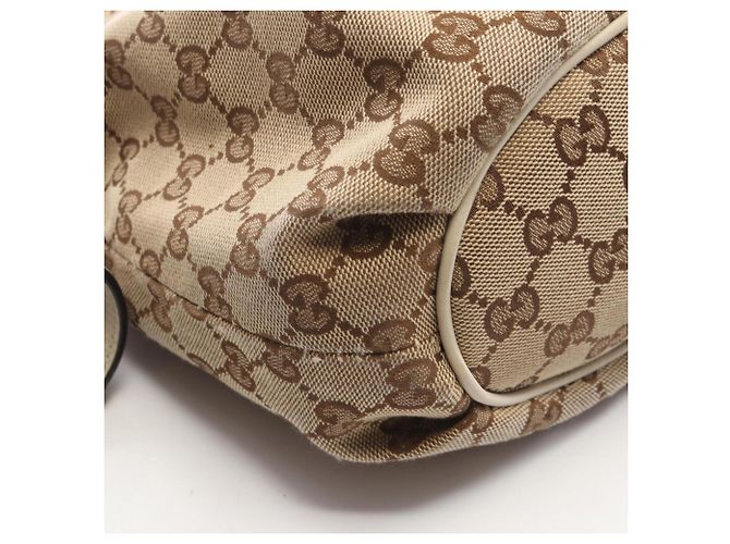 Borsa a Spalla Gucci GG Canvas Bianco Beige - vista 5
