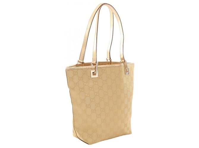 Borsa Tote Gucci GG Canvas D'oro - vista 2