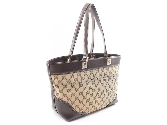 Borsa Tote Gucci GG Canvas Marrone Beige - vista 2