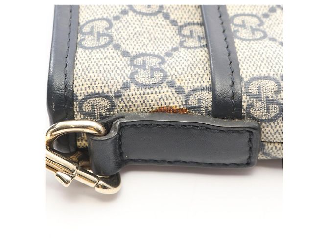 Borsa a tracolla Gucci GG Supreme Sherry Line Beige Blu navy - vista 7