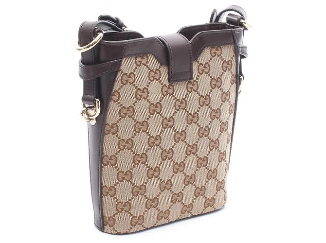 Borsa a tracolla mini bucket Gucci GG Shadow Marrone Beige - vista 2