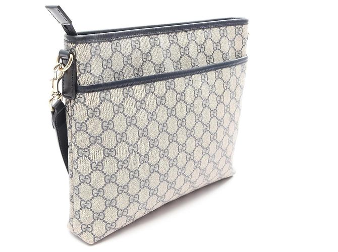 Borsa a Spalla Gucci GG Supreme Beige Blu navy - vista 2