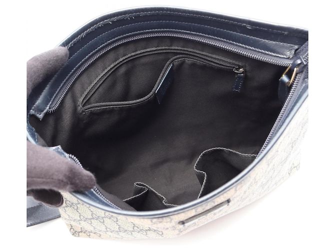 Borsa a Spalla Gucci GG Supreme Beige Blu navy - vista 3