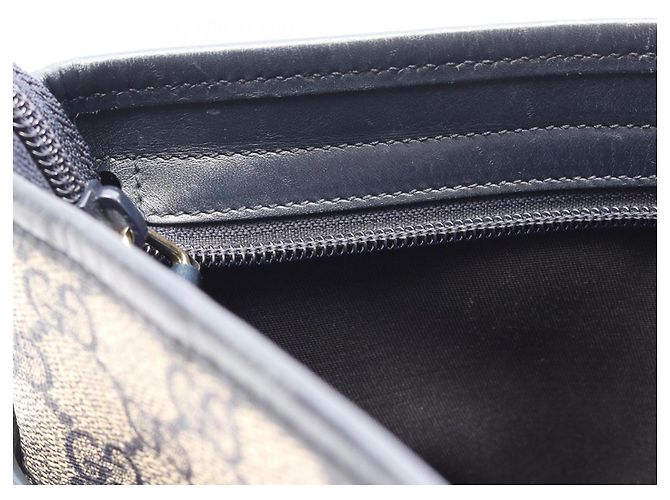 Borsa a Spalla Gucci GG Supreme Beige Blu navy - vista 7