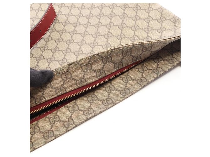 Borsa a tracolla Gucci GG Supreme Rosso Beige - vista 5