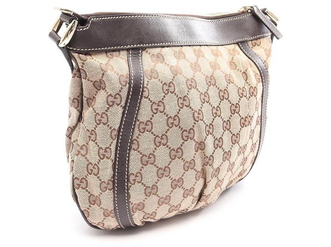 Borsa a Spalla Gucci Abbey GG Canvas Marrone Beige - vista 2