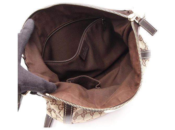 Borsa a Spalla Gucci Abbey GG Canvas Marrone Beige - vista 3