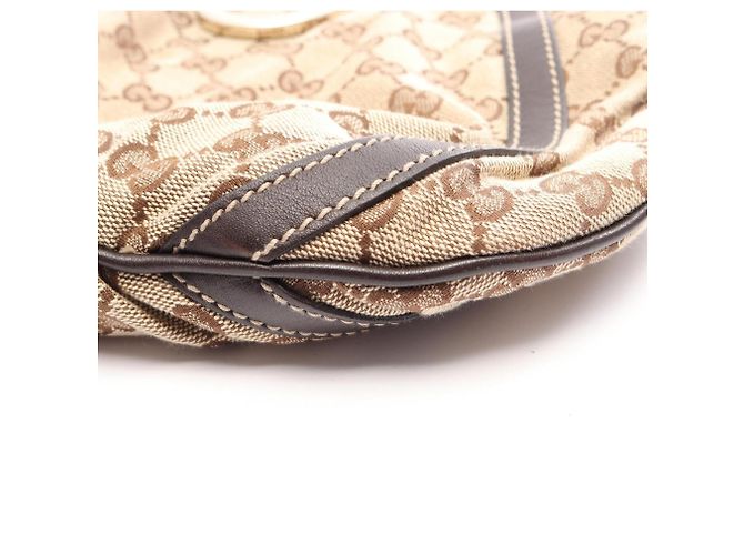 Borsa a Spalla Gucci Abbey GG Canvas Marrone Beige - vista 7