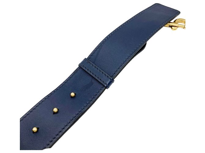 Borsa a secchiello Christian Dior in pelle blu navy - vista 11