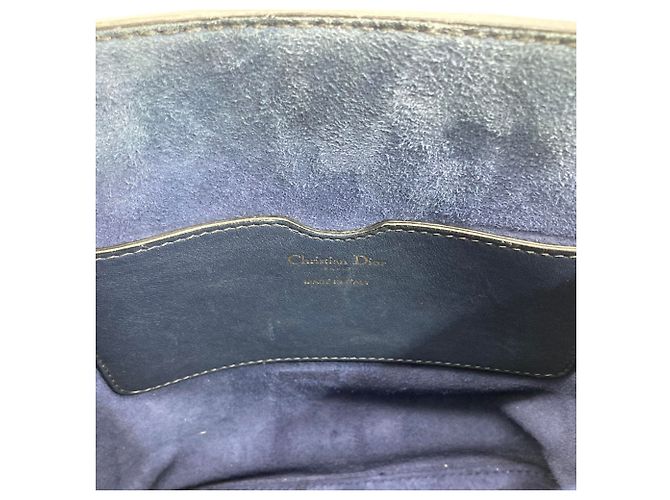 Borsa a secchiello Christian Dior in pelle blu navy - vista 12