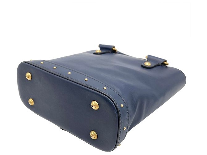 Borsa a secchiello Christian Dior in pelle blu navy - vista 3