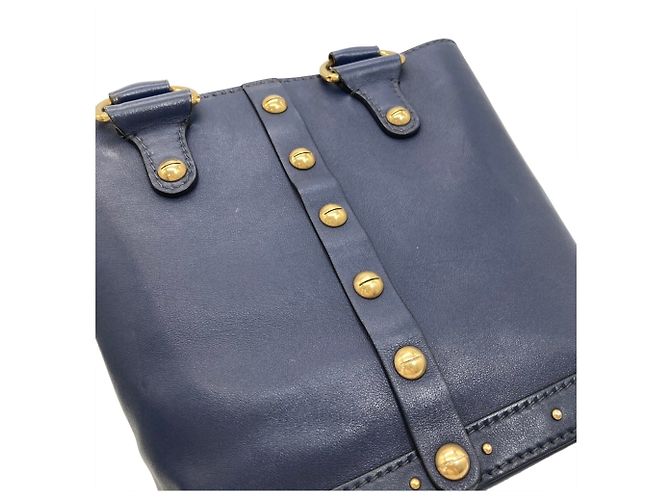 Borsa a secchiello Christian Dior in pelle blu navy - vista 4