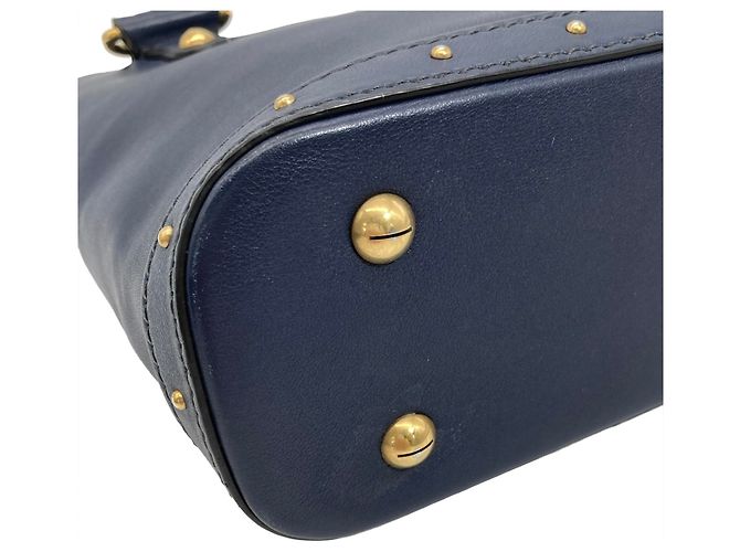 Borsa a secchiello Christian Dior in pelle blu navy - vista 5
