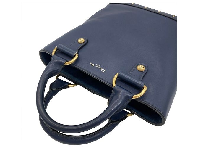 Borsa a secchiello Christian Dior in pelle blu navy - vista 6