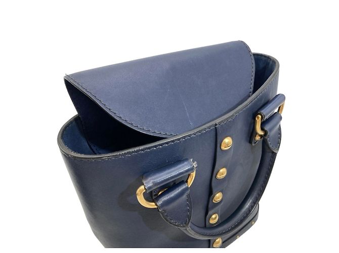 Borsa a secchiello Christian Dior in pelle blu navy - vista 7