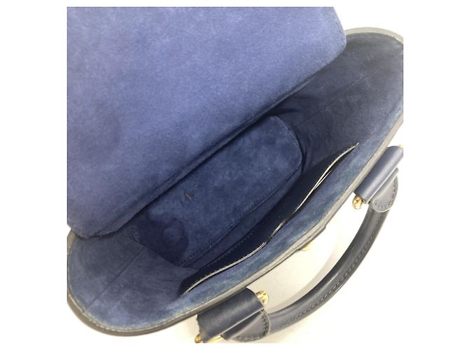 Borsa a secchiello Christian Dior in pelle blu navy - vista 8