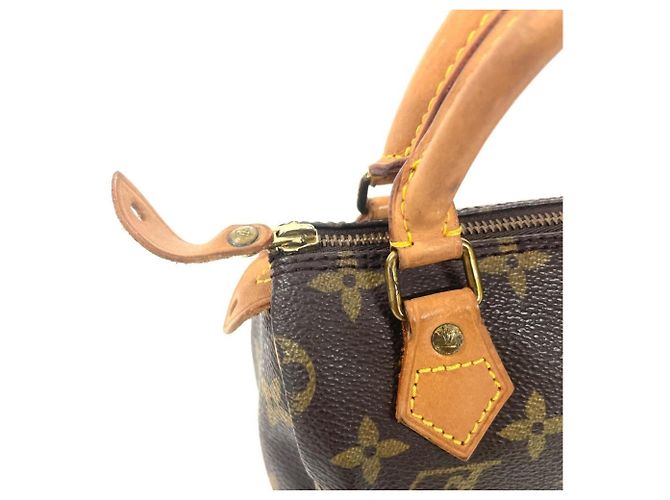Borsa Louis Vuitton Mini Speedy Marrone Monogramma - vista 4