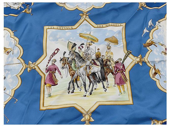 Hermès Hermes Carré 90 Seta multicolore 90 x 90 Blu - vista 3
