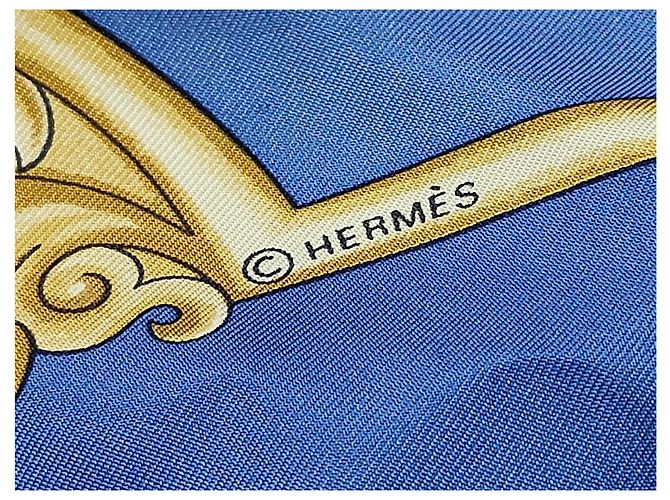 Hermès Hermes Carré 90 Seta multicolore 90 x 90 Blu - vista 5