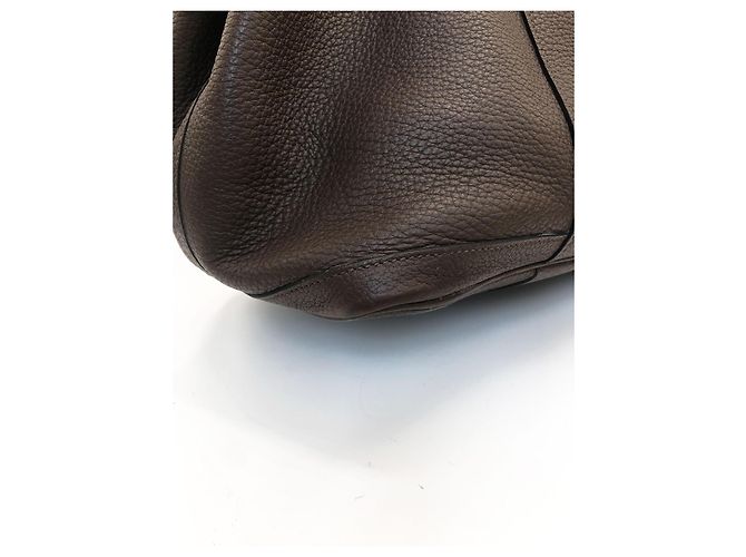 Borsa tote Hermès Garden Party in pelle granulata Marrone - vista 11