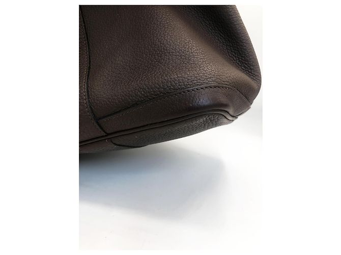 Borsa tote Hermès Garden Party in pelle granulata Marrone - vista 12