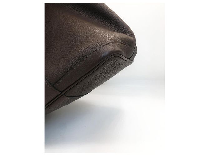 Borsa tote Hermès Garden Party in pelle granulata Marrone - vista 13