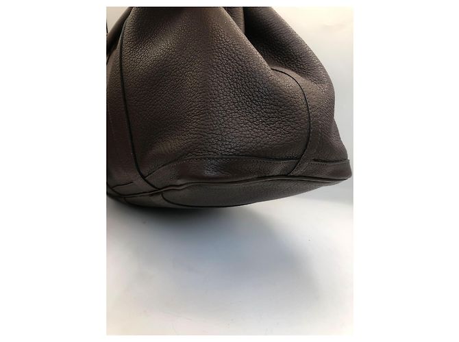 Borsa tote Hermès Garden Party in pelle granulata Marrone - vista 15