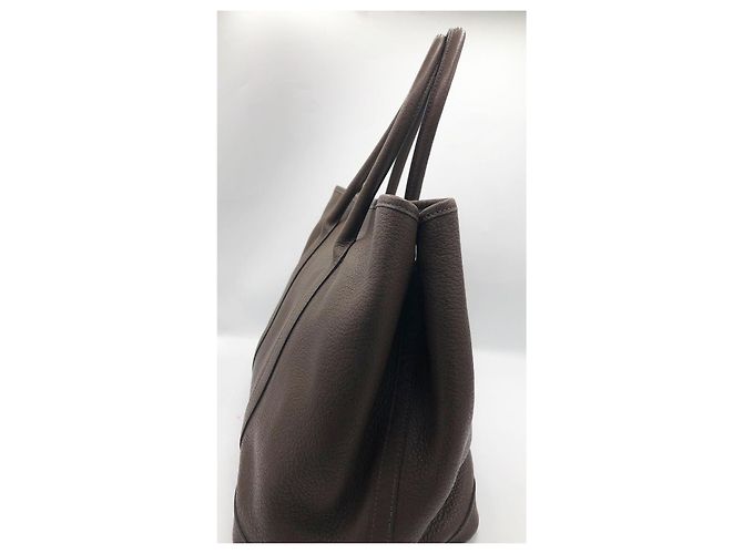 Borsa tote Hermès Garden Party in pelle granulata Marrone - vista 5