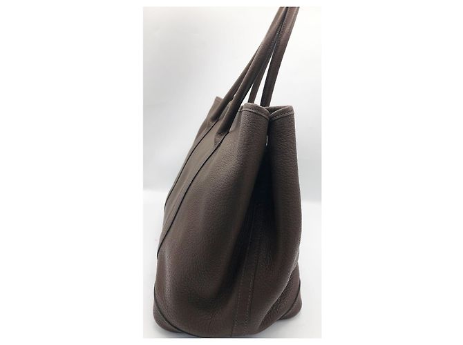 Borsa tote Hermès Garden Party in pelle granulata Marrone - vista 6