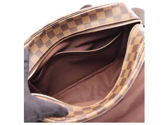 Borsa a tracolla Louis Vuitton Naviglio Damier Ebene Marrone - vista 3