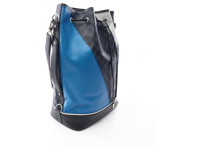 Borsa a tracolla Louis Vuitton Noe Marin Damier Cobalt Nero Multicolore - vista 12