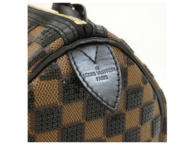 Borsa Louis Vuitton Damier Paillettes Speedy Boston Nero Damier ebene - vista 7