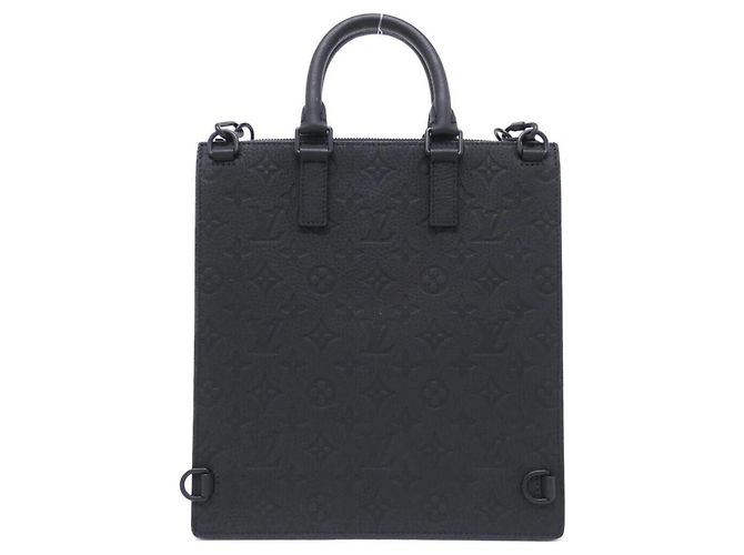 Bolso Messenger Plano Louis Vuitton Taurillon Monogram Negro - vista 2