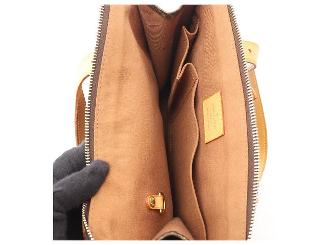 Borsa Tote Louis Vuitton Popincourt Au Marrone - vista 13