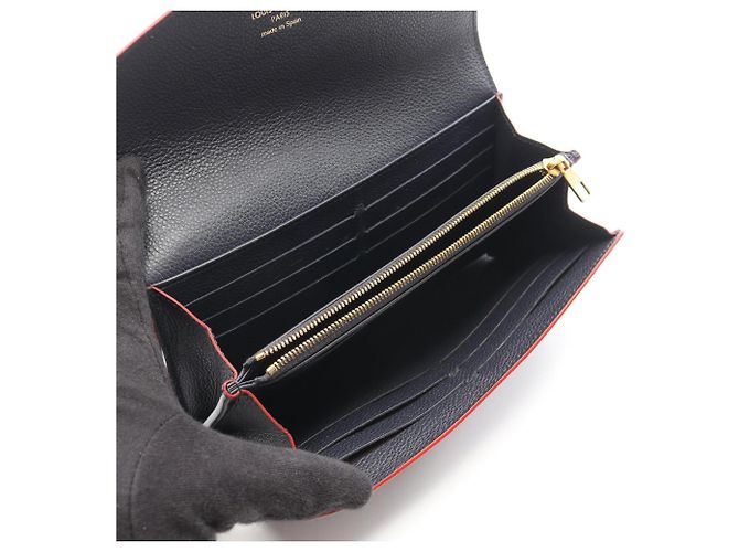 Cartera larga Bi-fold Sarah de Louis Vuitton Roja Azul marino - vista 3