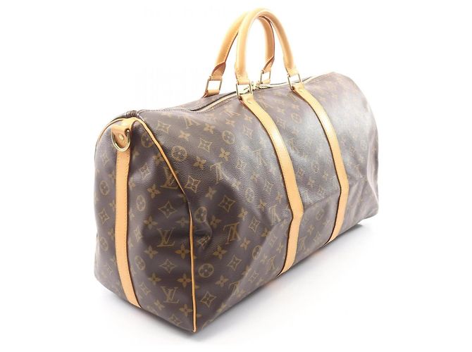 Louis Vuitton Keepall Bandoulière 50 Borsa Boston Marrone - vista 2