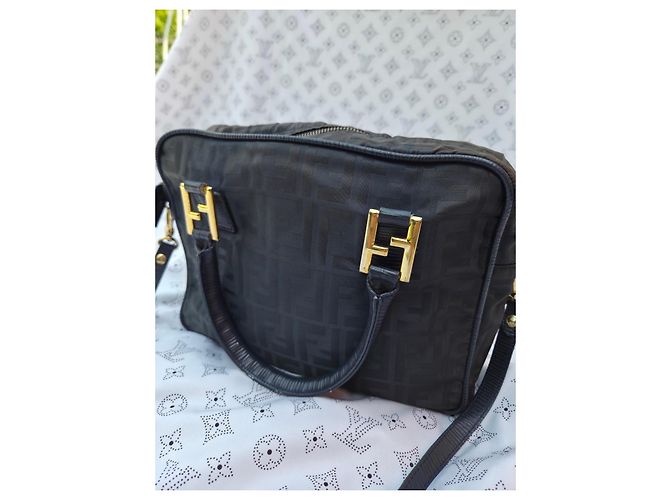 Borsa Fendi Zucca in tessuto nero - vista 16